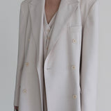 Gemma Double Breasted Coat in Eggshell