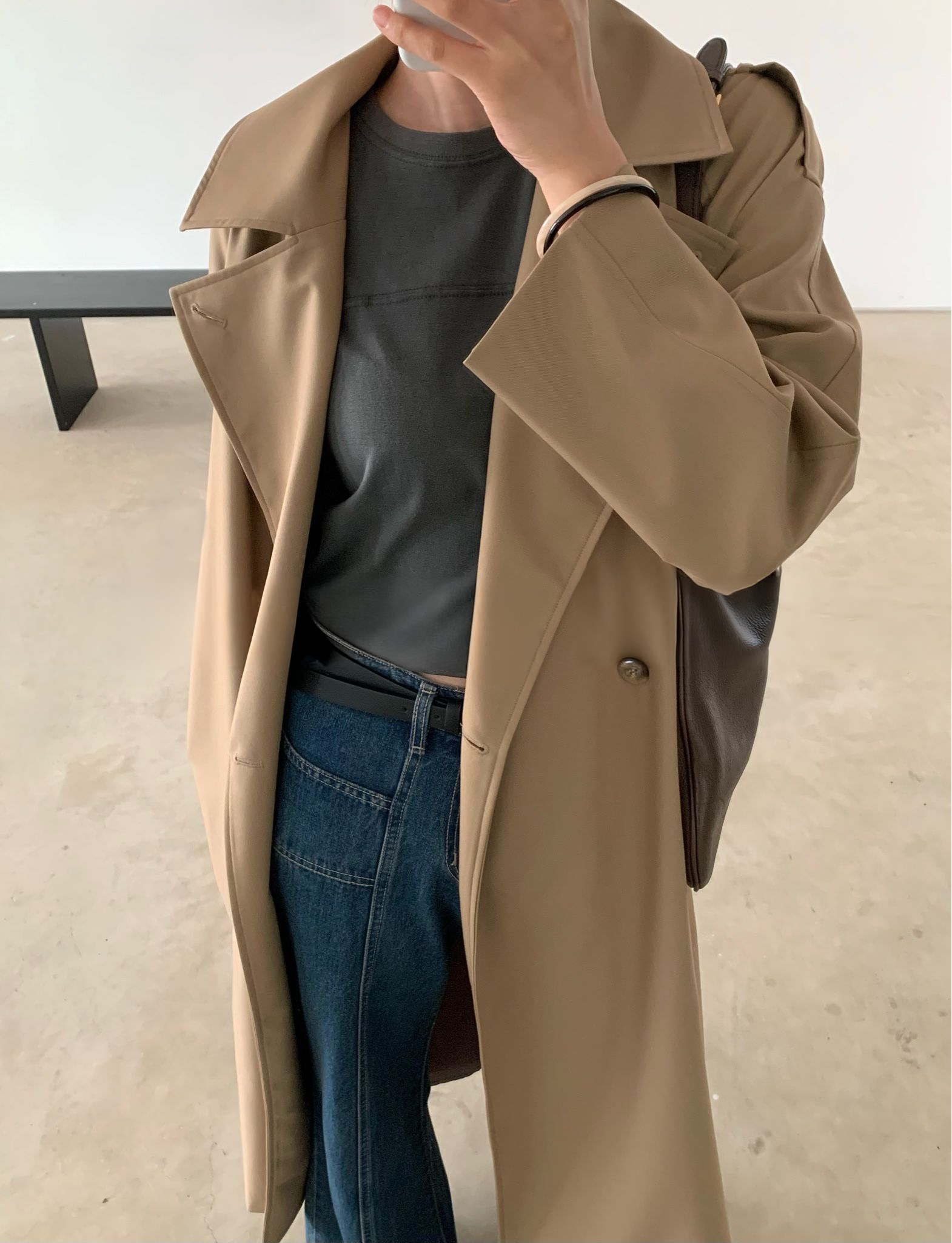 Harriet Trench Coat in Dark Beige