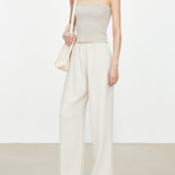 Constance Bias Crepe Pant in Ivory