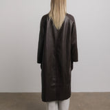 Ciel Faux Leather Coat in Fondant