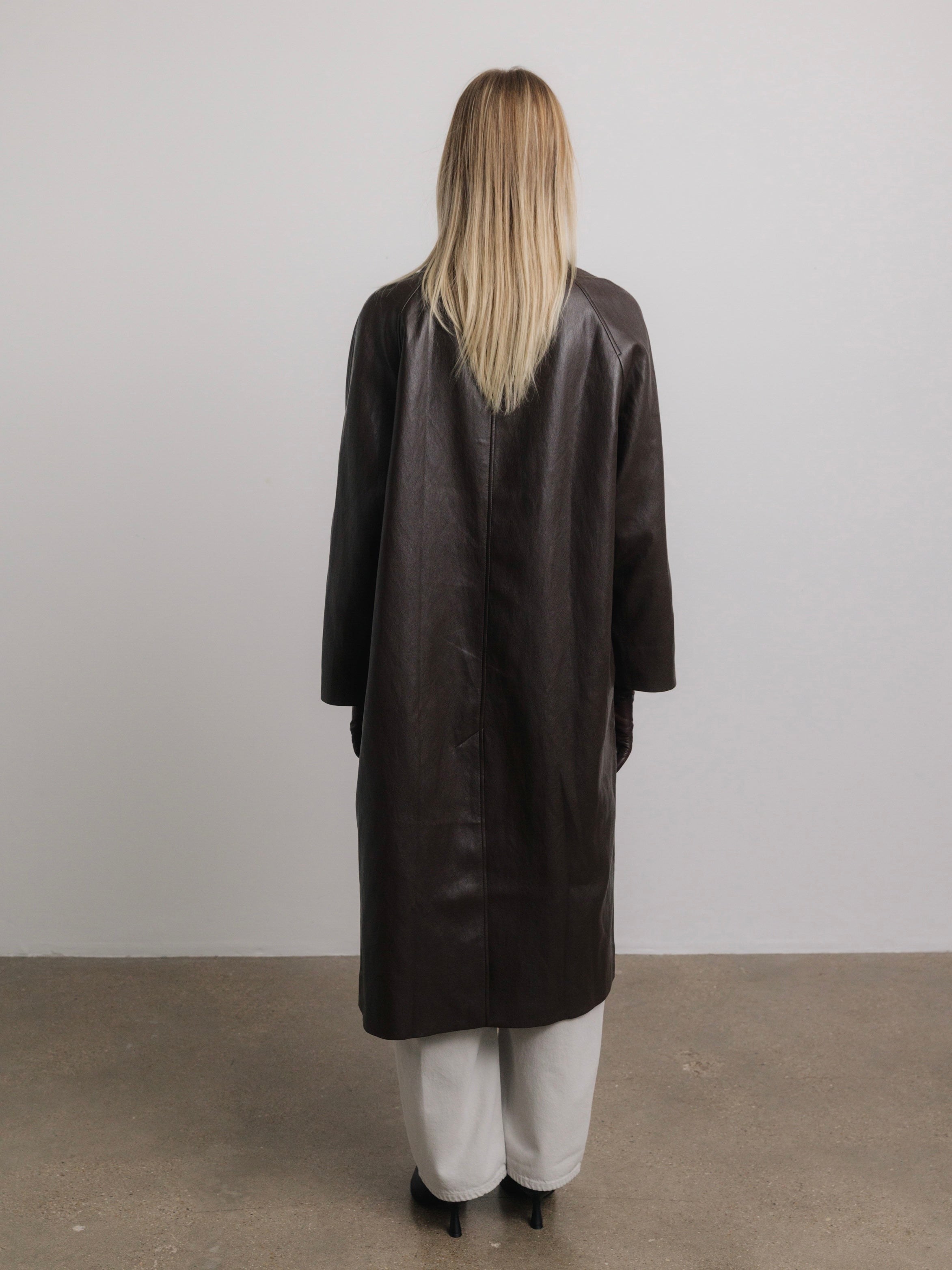 Ciel Faux Leather Coat in Fondant