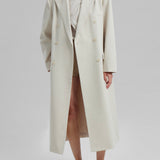 Gemma Double Breasted Coat in Eggshell