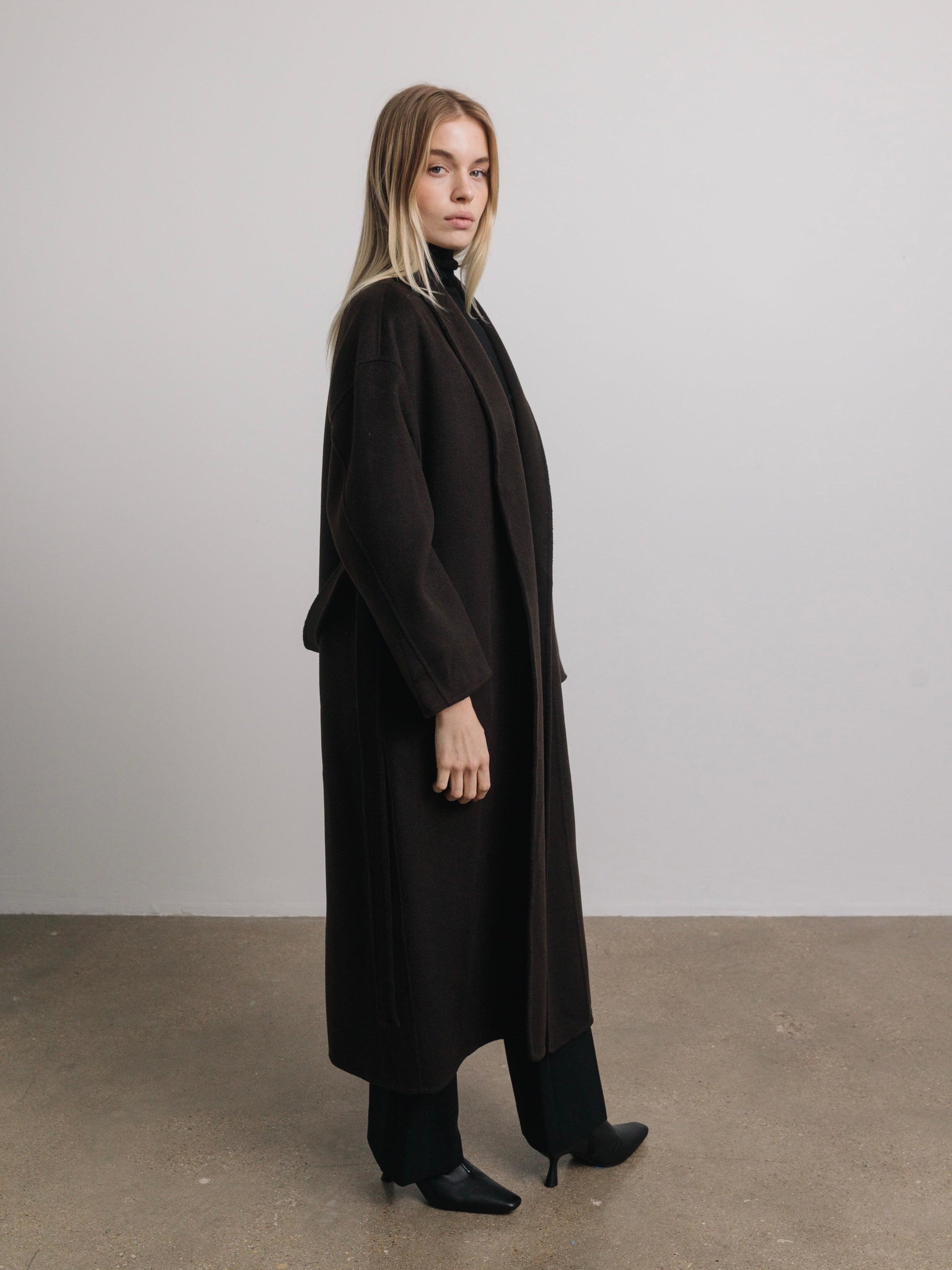 Emery Wool Coat in Espresso