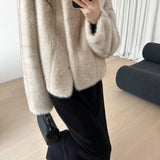 Louise Faux Fur Jacket in Smoke