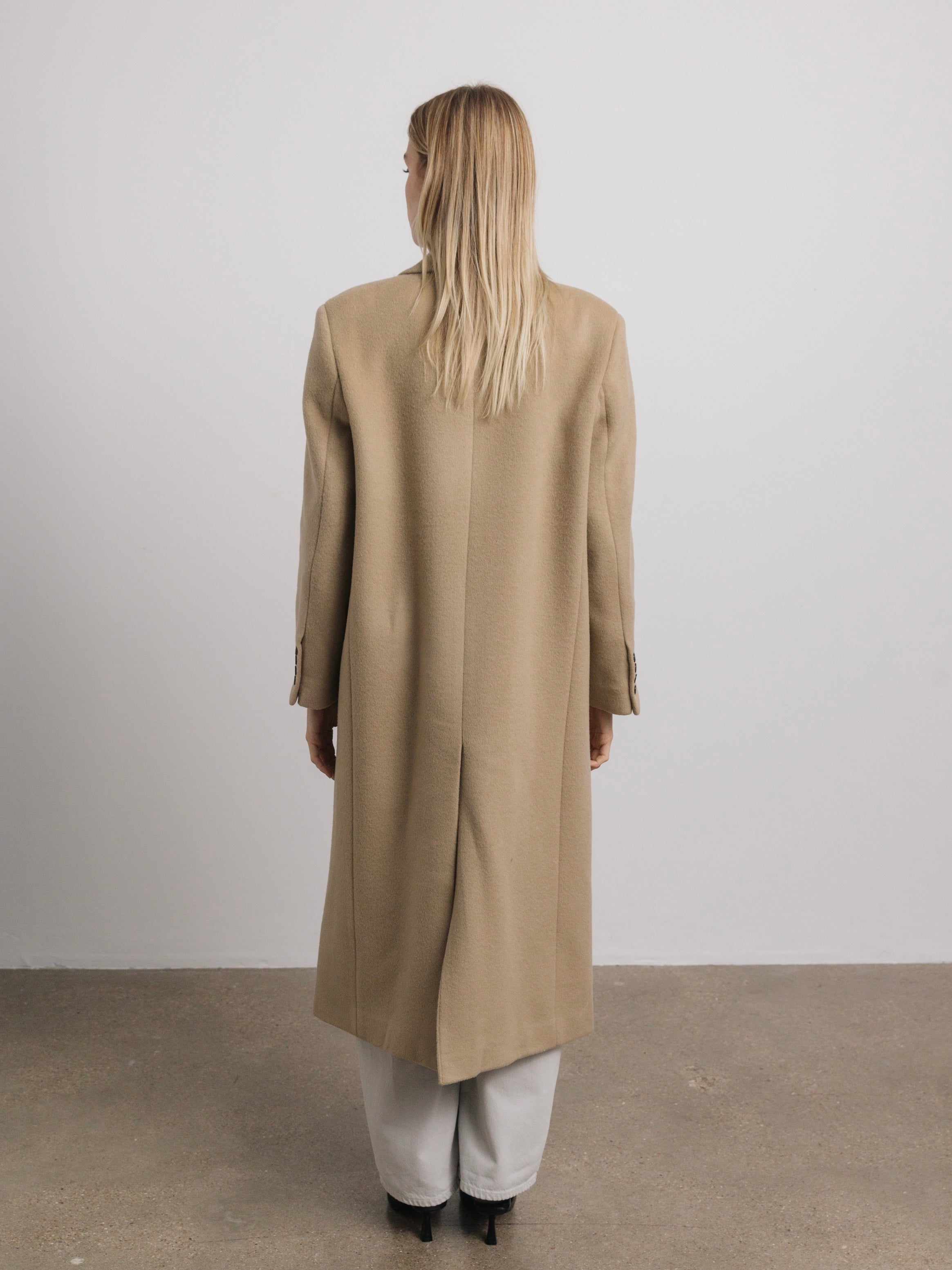 Cosette Oversized Wool Coat in Sand