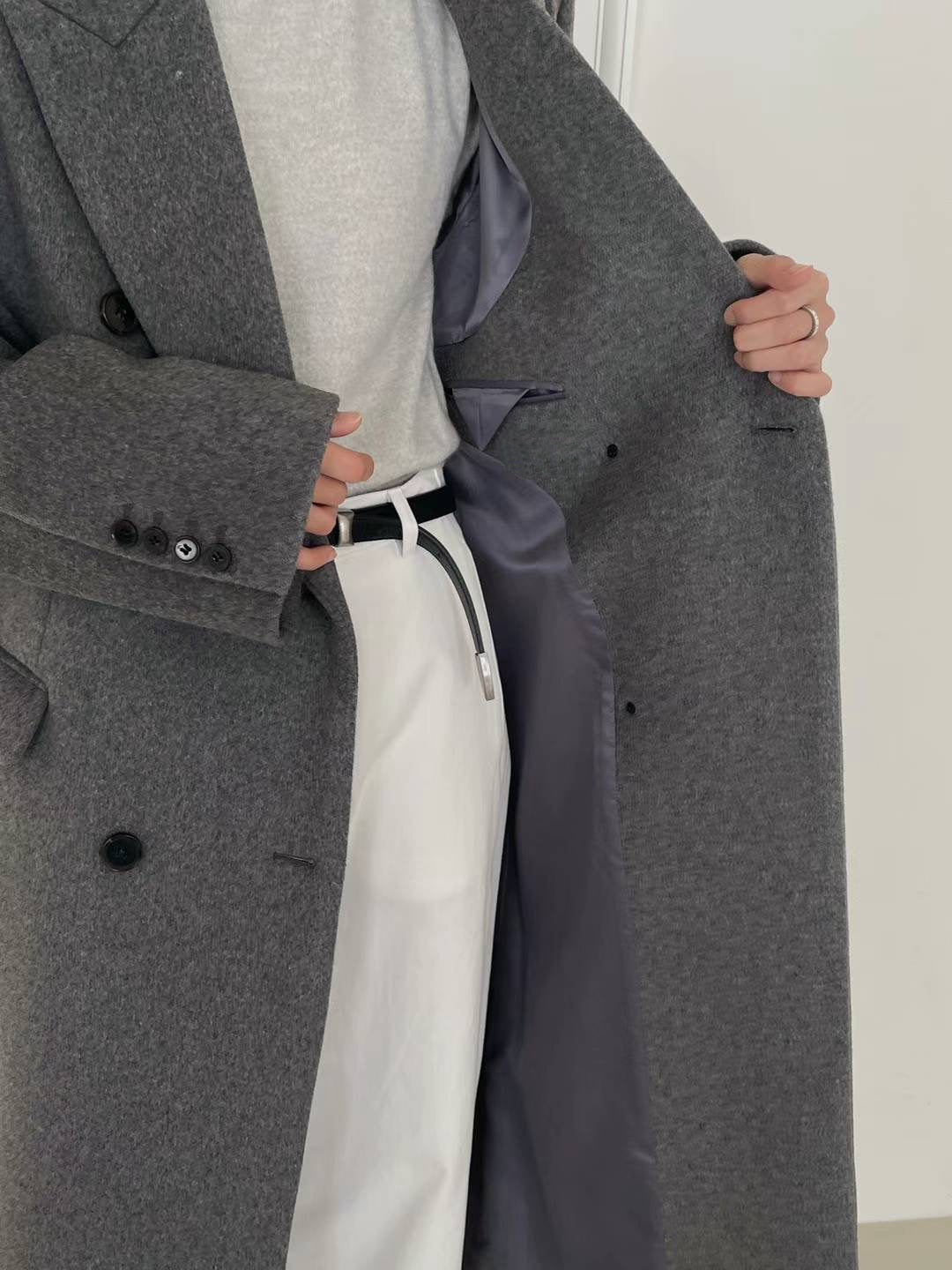 Cosette Oversized Wool Coat in Grey