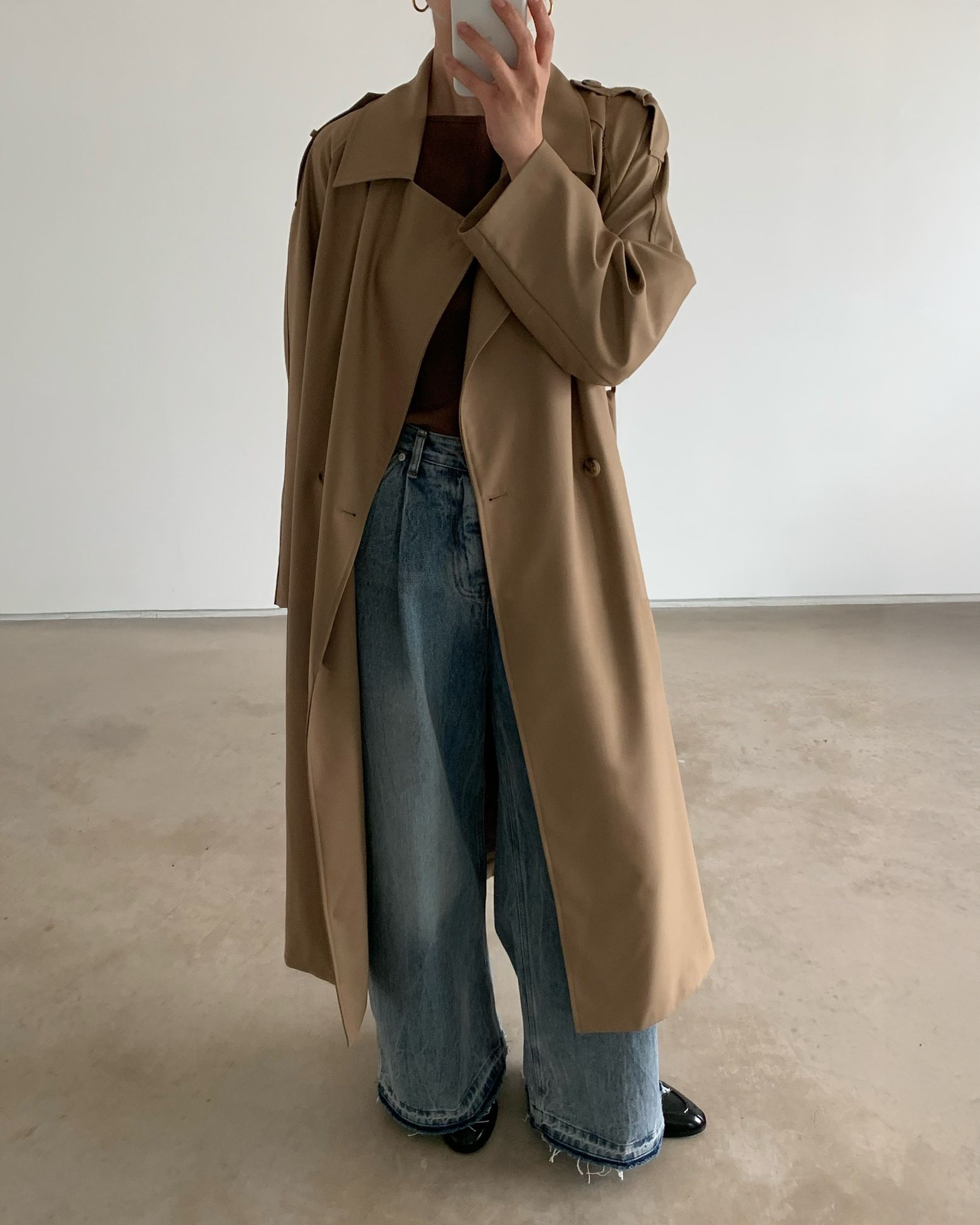 Harriet Trench Coat in Dark Beige