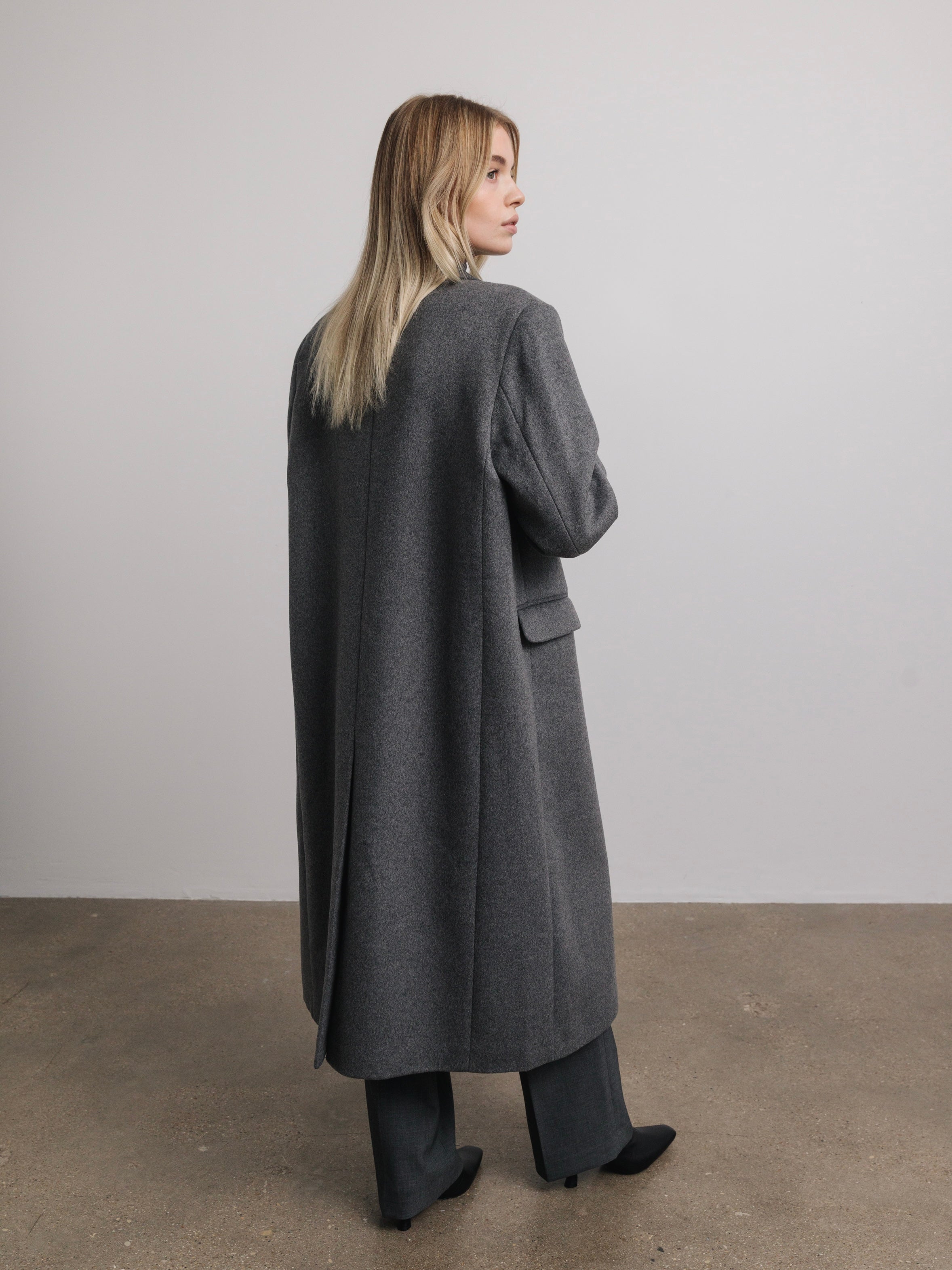 Cosette Oversized Wool Coat in Grey