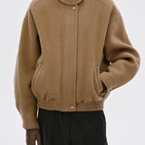 Kaia Wool Bomber Jacket in Camel