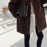Gianna Suede Jacket in Chocolate