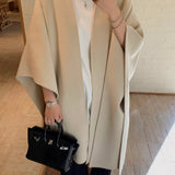 Maren Wool Cape in Ecru