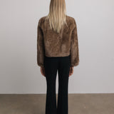 Louise Faux Fur Jacket in Cocoa