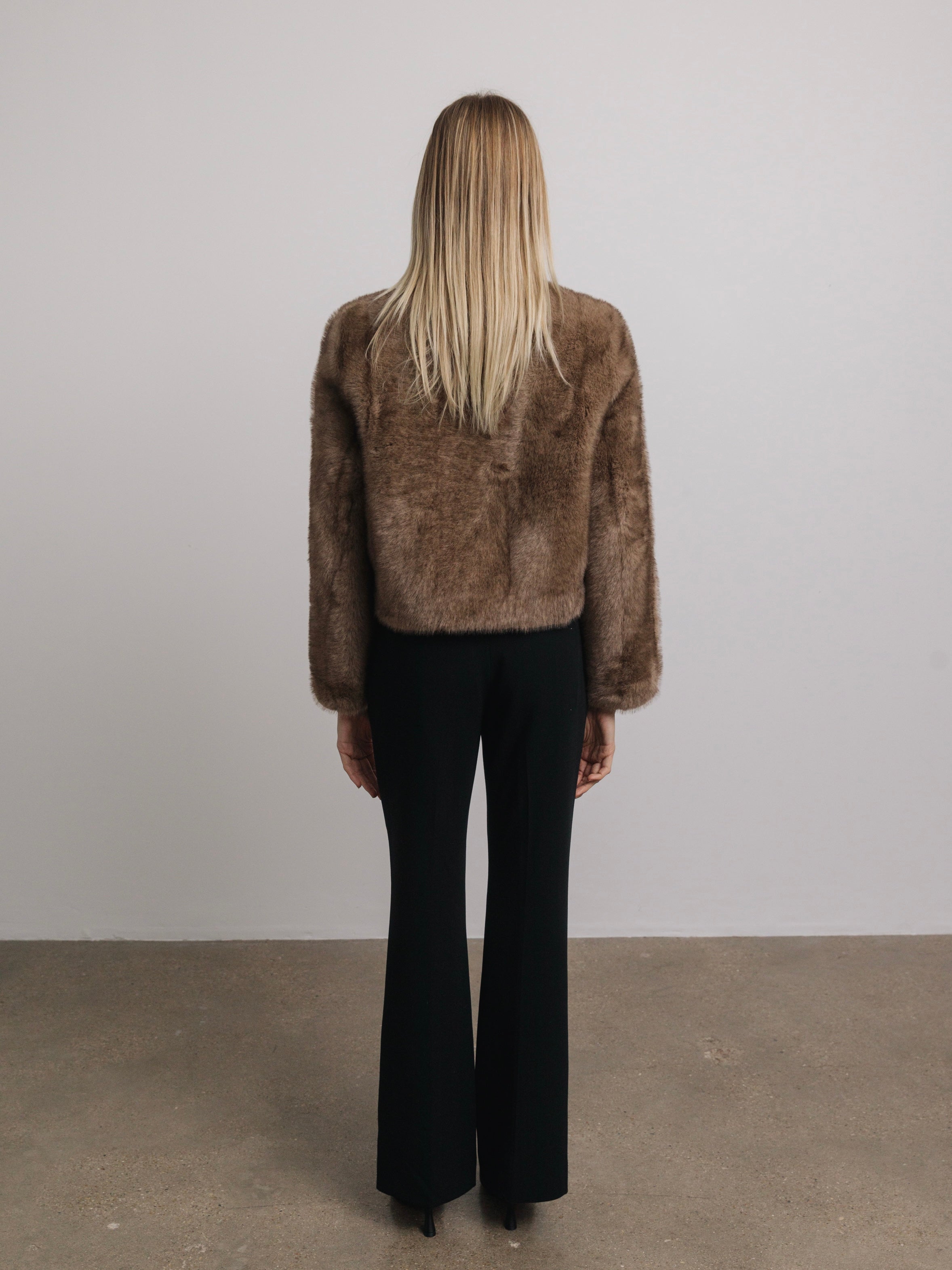 Louise Faux Fur Jacket in Cocoa