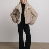 Celeste Faux Fur Jacket in Natural
