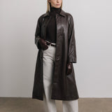 Ciel Faux Leather Coat in Fondant