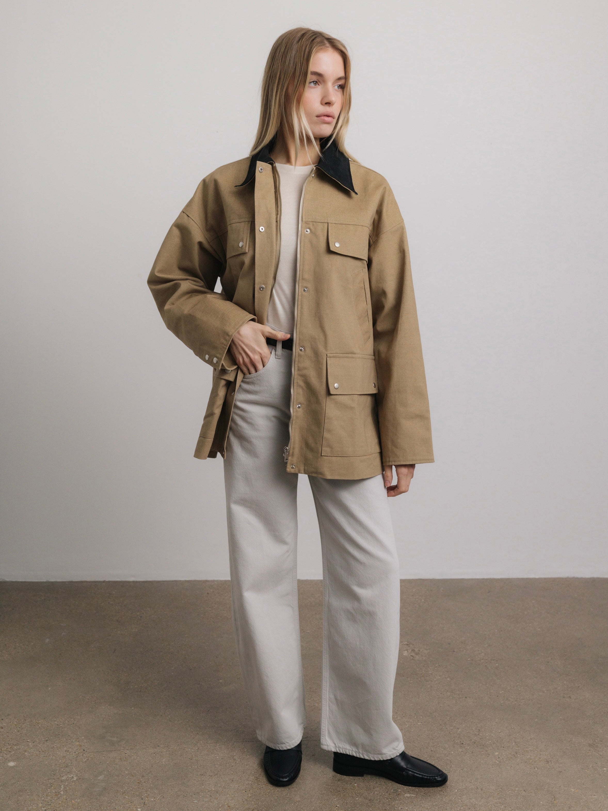 Harlow Barn Jacket in Beige