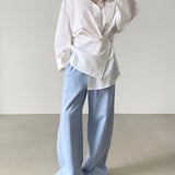 Astrid Asymmetric Striped Cotton Shirt in White