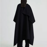 Maren Wool Cape in Black