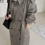 Sloane Trench Coat in Pewter