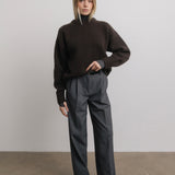 Lila Crewneck Wool Sweater in Brown