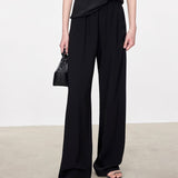 Constance Bias Crepe Pant in Black