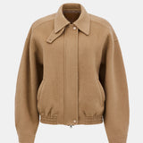 Kaia Wool Bomber Jacket in Camel