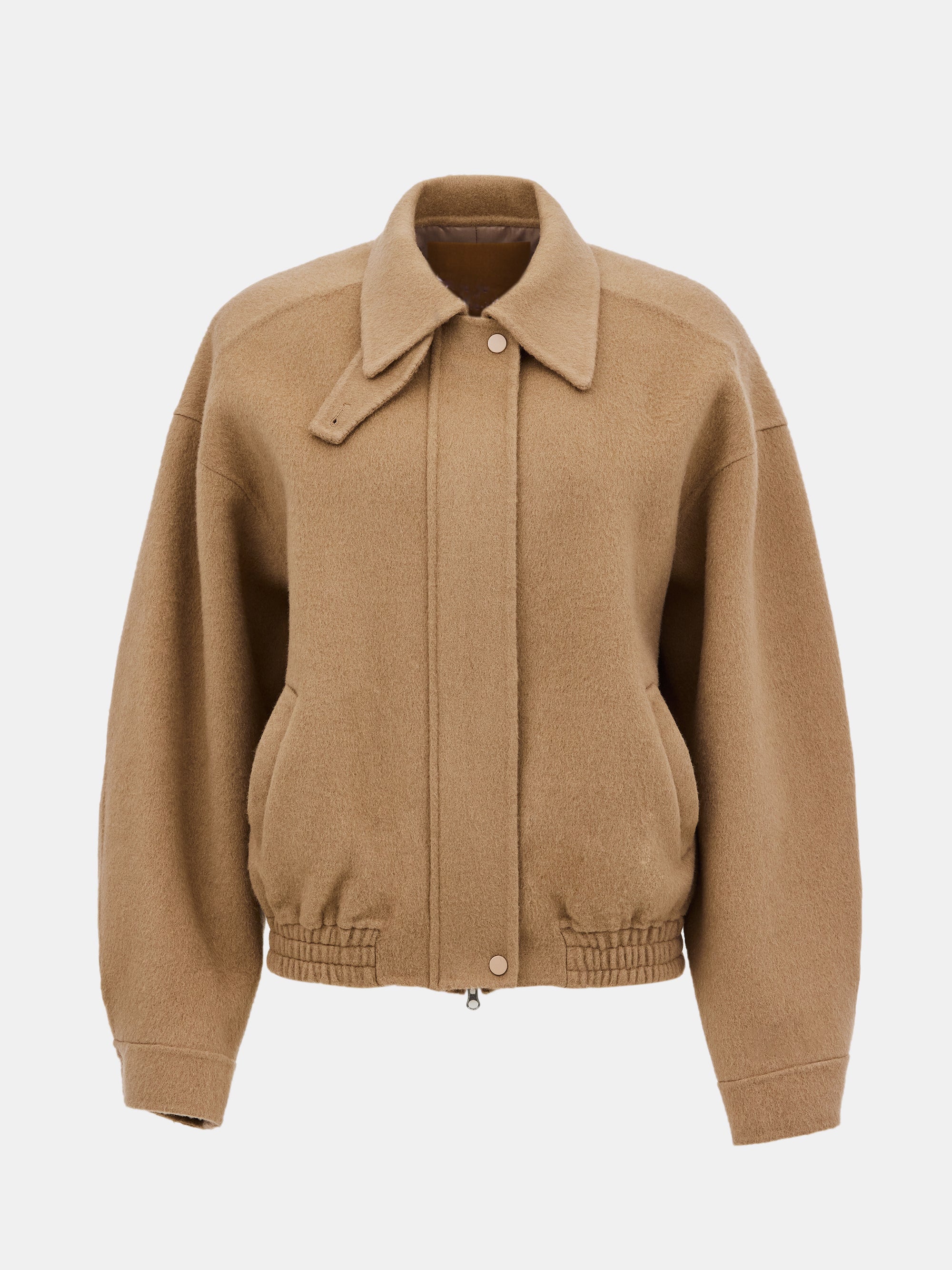 Kaia Wool Bomber Jacket in Beige