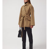 Zahra Belted Utility Jacket in Tan