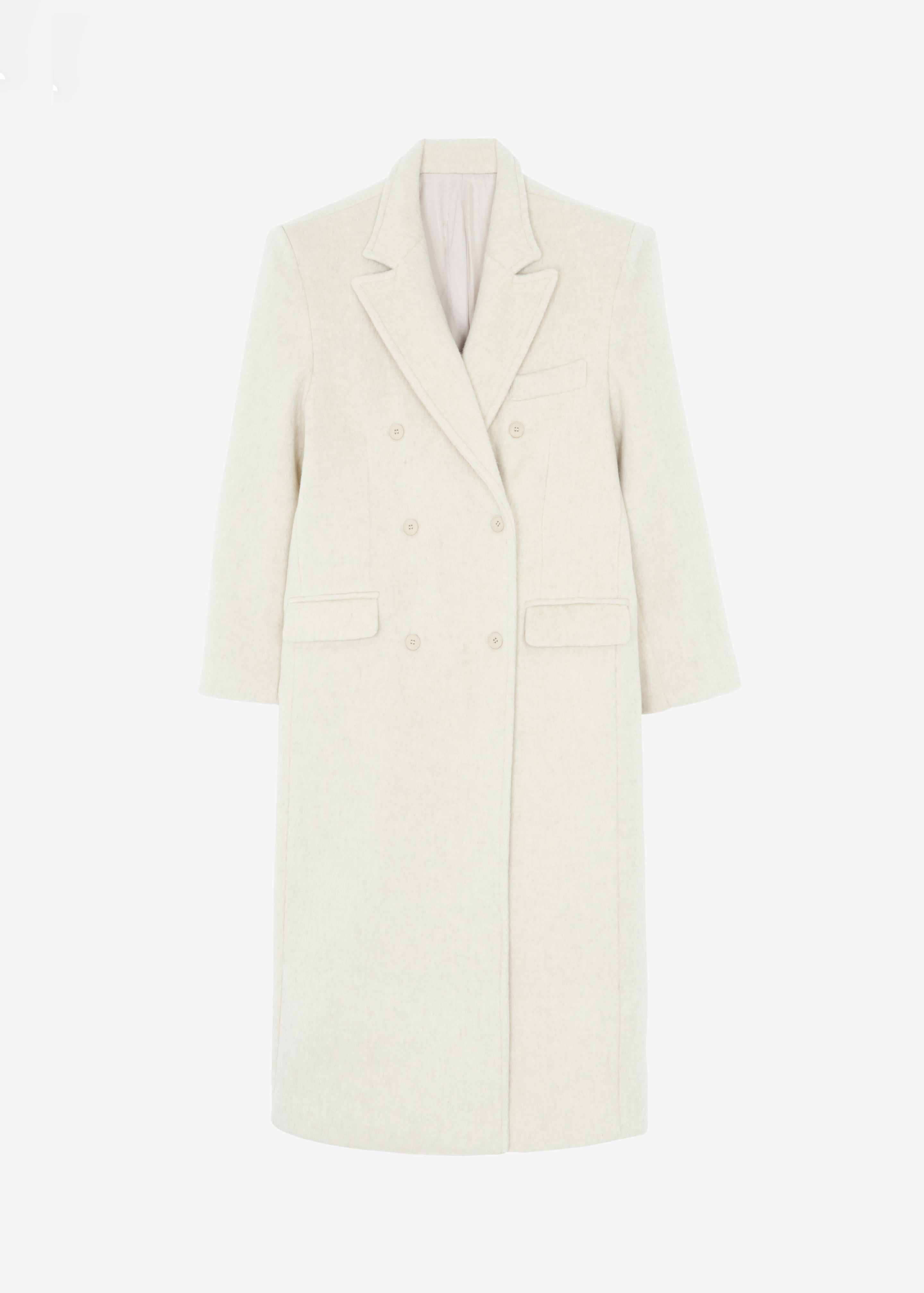 Helena Brushed Wool Coat in Oat