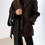 Indra Faux Shearling Suede Jacket