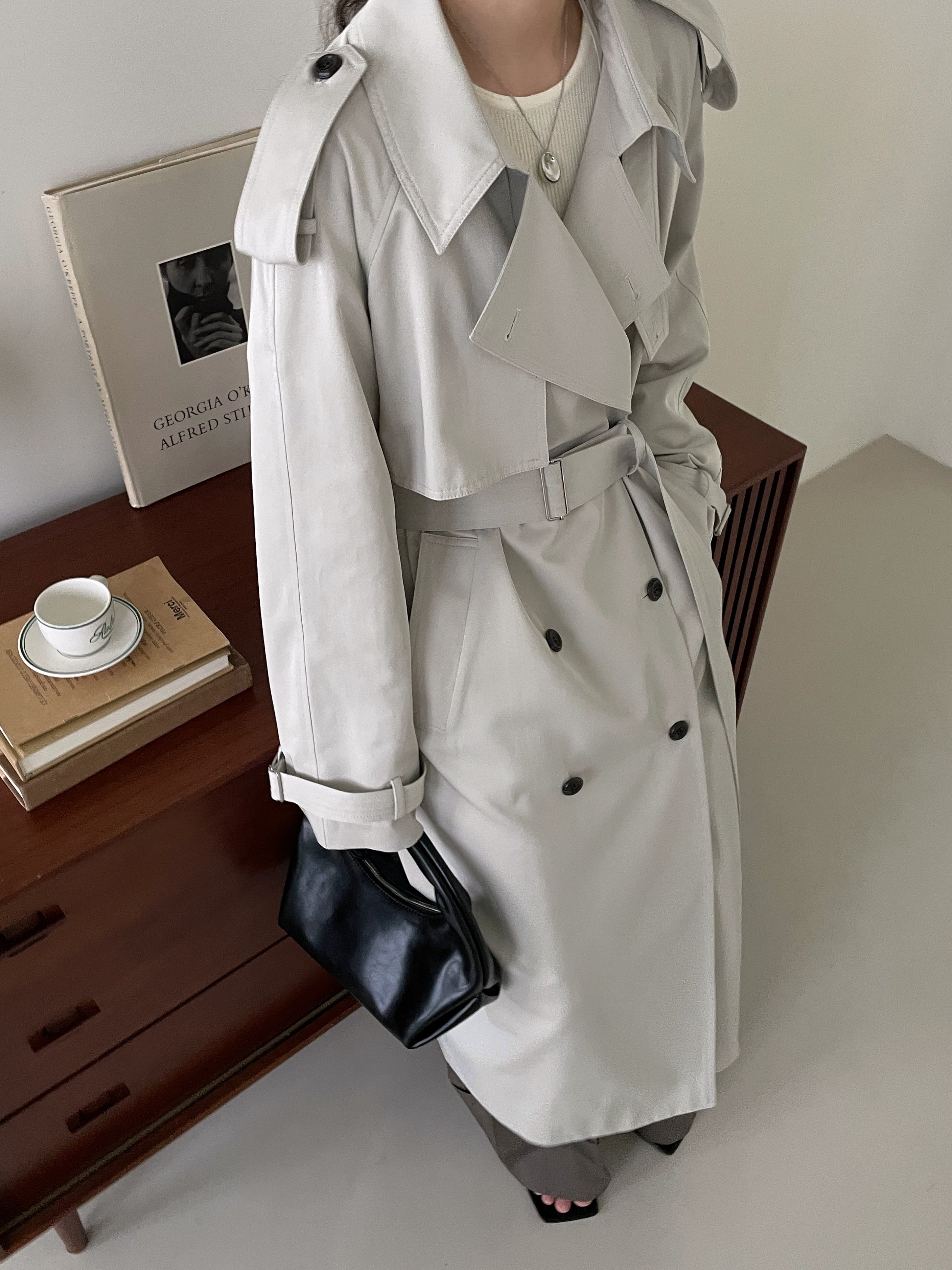 Sloane Trench Coat in Stone