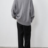 Lila Crewneck Wool Sweater in Grey