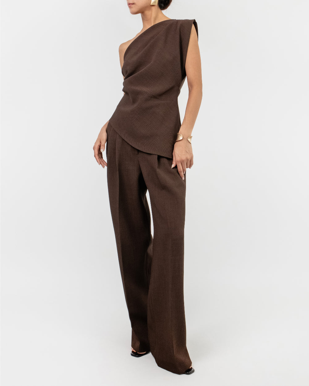 Charlize Tailored Trousers in Chocolate