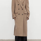 Marieke Wool Oversized Coat in Dark Taupe