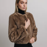 Louise Faux Fur Jacket in Cocoa