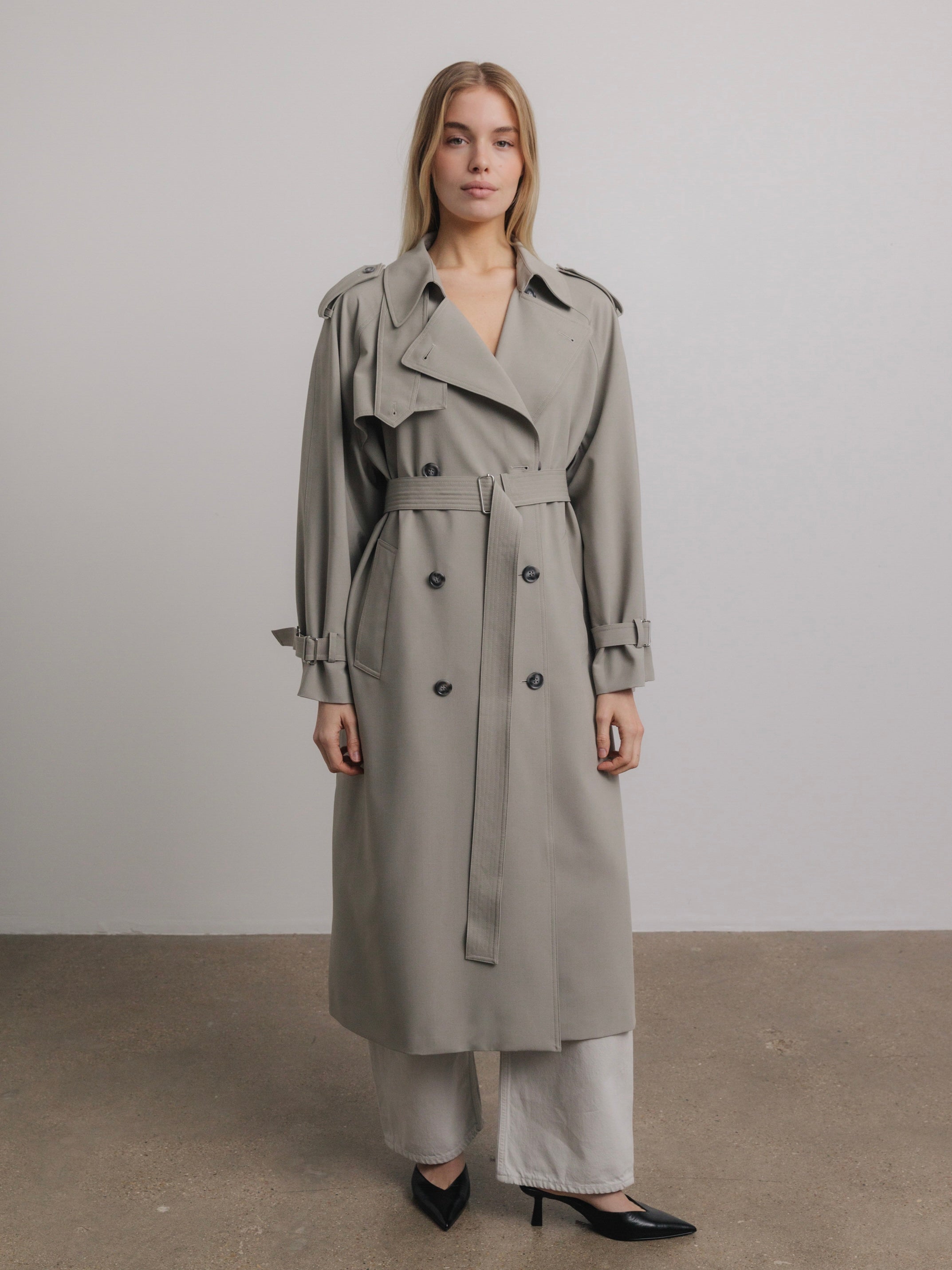 Penelope Trench Coat in Grey