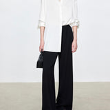 Constance Bias Crepe Pant in Black
