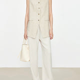 Constance Bias Crepe Pant in Ivory