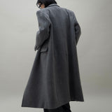 Helena Brushed Wool Coat in Dark Grey