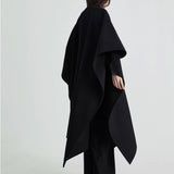 Maren Wool Cape in Black