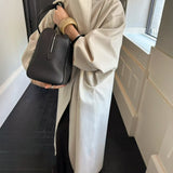 Penn Funnel Neck Coat in Stone