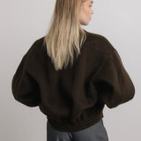 Kaia Wool Bomber Jacket in Espresso