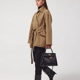 Zahra Belted Utility Jacket in Tan