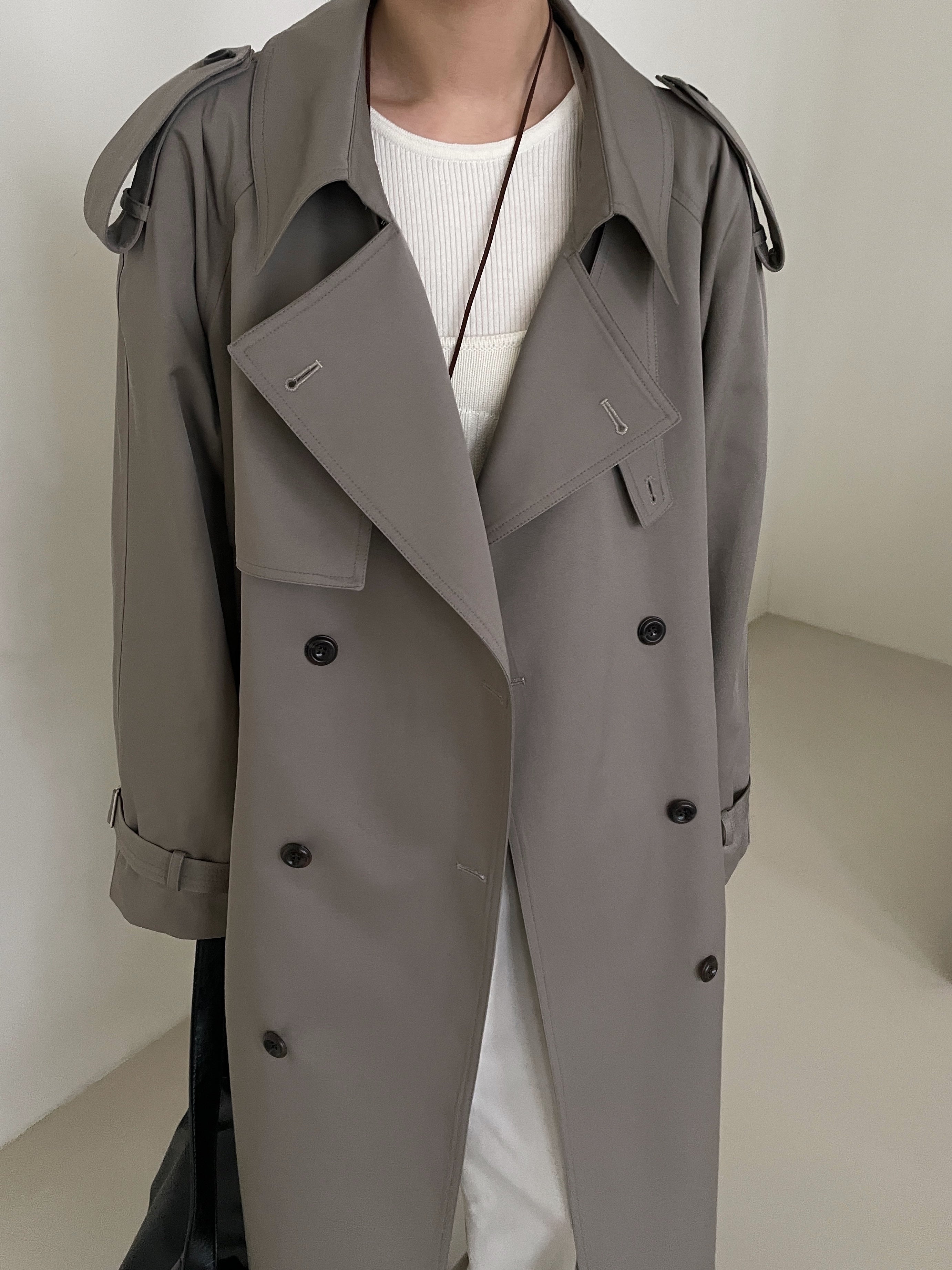 Sloane Trench Coat in Pewter