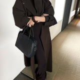 Penn Funnel Neck Coat in Chocolate