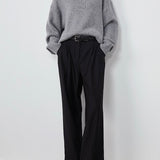 Lila Crewneck Wool Sweater in Grey