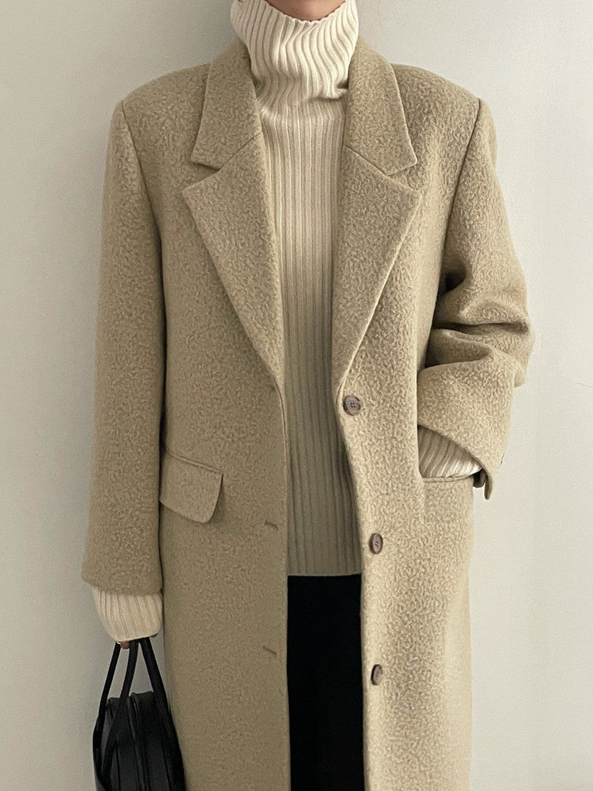 Athena Alpaca Coat in Vanilla
