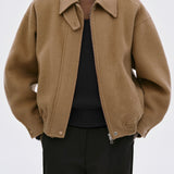 Kaia Wool Bomber Jacket in Camel