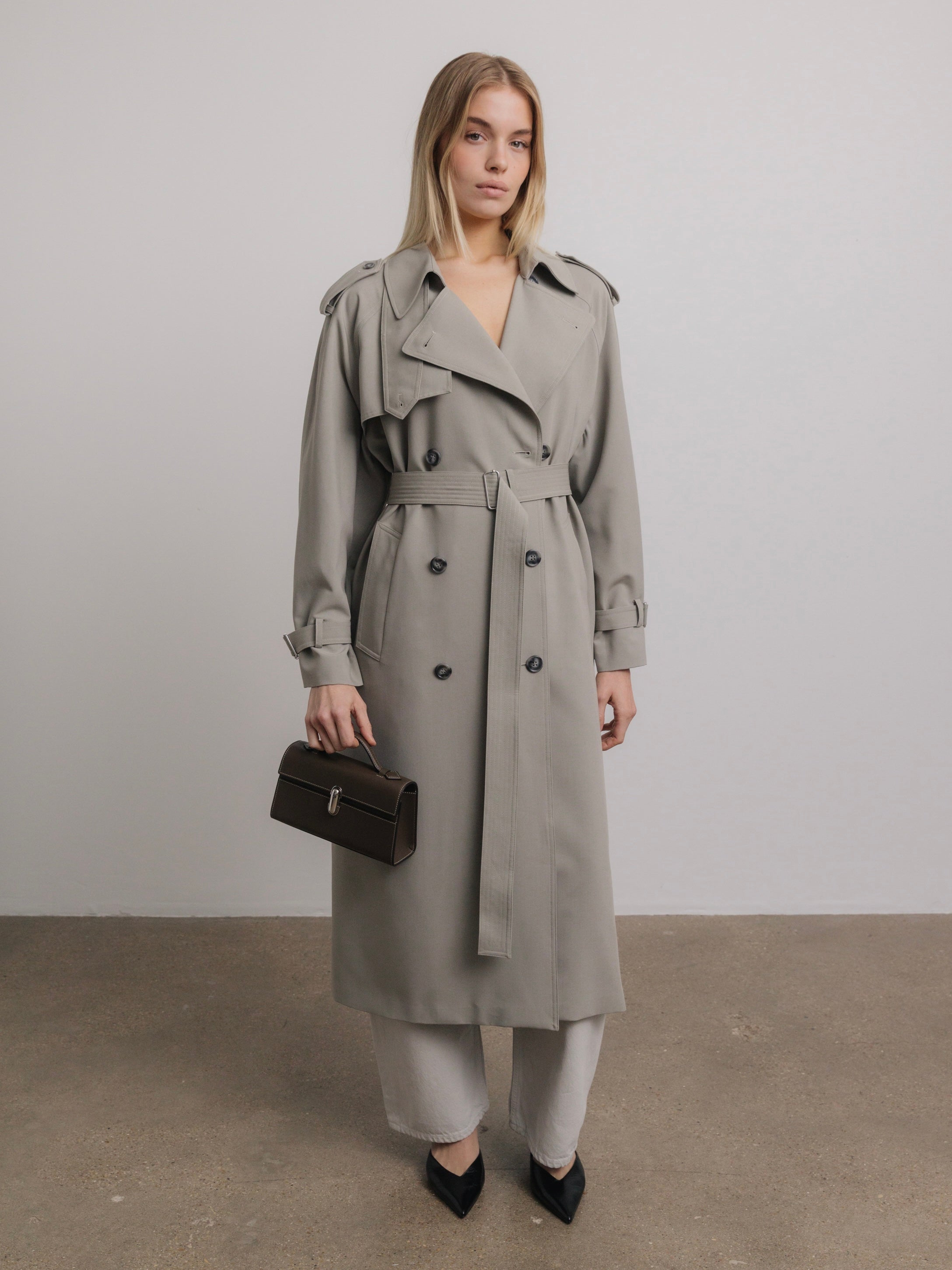 Penelope Trench Coat in Grey