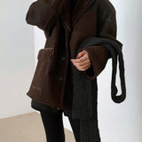 Indra Faux Shearling Suede Jacket